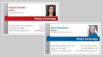 Realty Advantage Business Cards - Free Marketing for Realtors